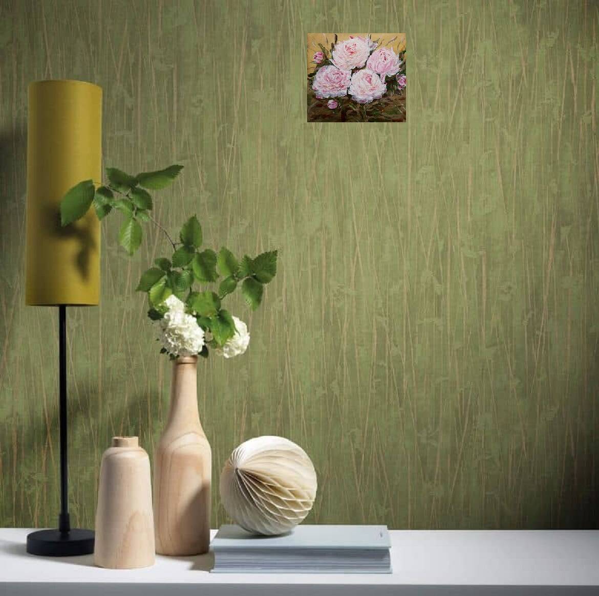 Pink peony paintings