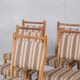 Set of six mid-century oak upholstered danish dining chairs