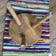 Tabouret door tripod plant sofa end in solid oak 1950 Vintage furniture decoration