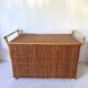 Vintage rattan cane bench chest