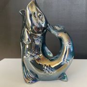 Vintage iridescent porcelain fish dish