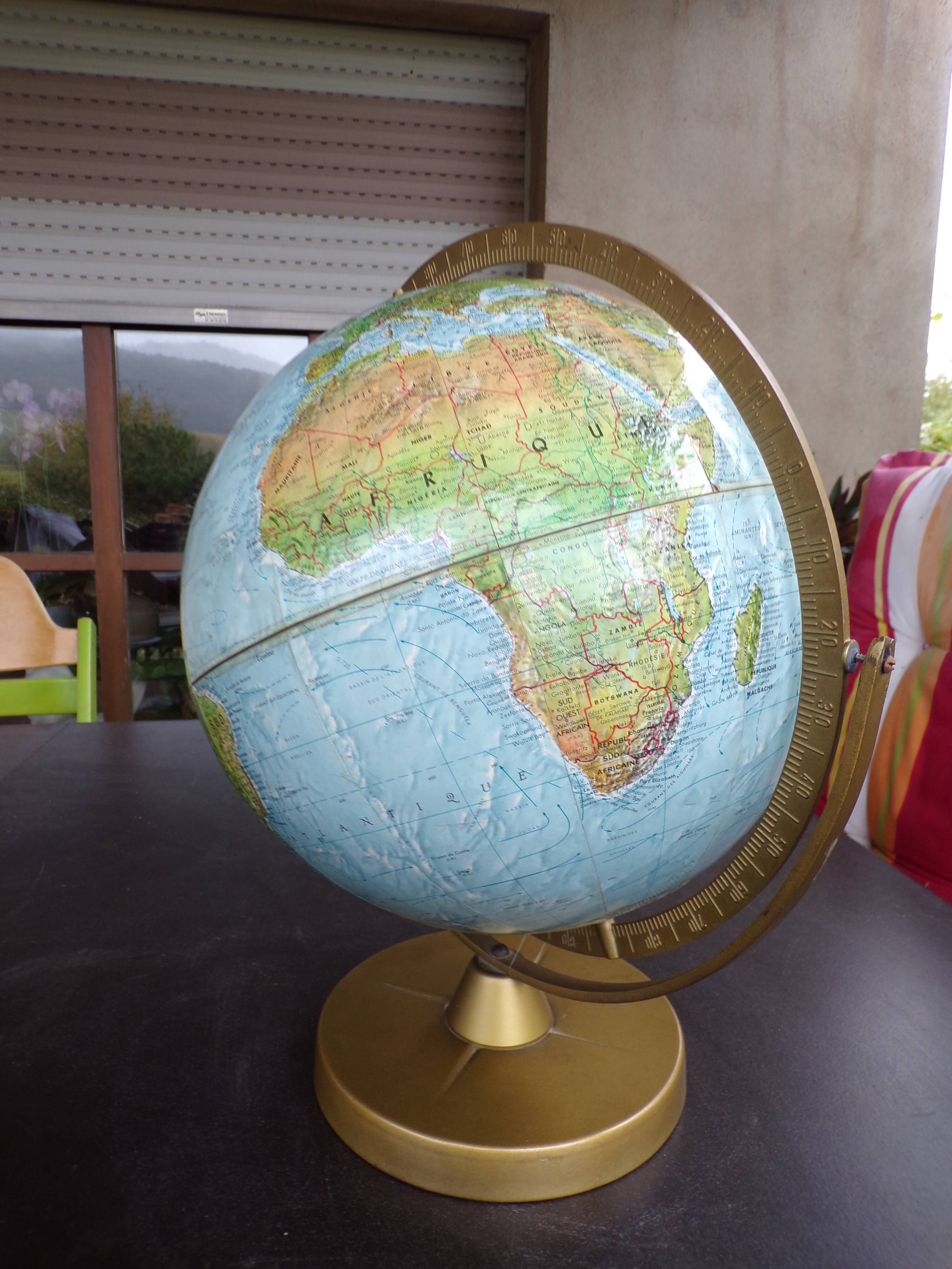 Earth globe in relief