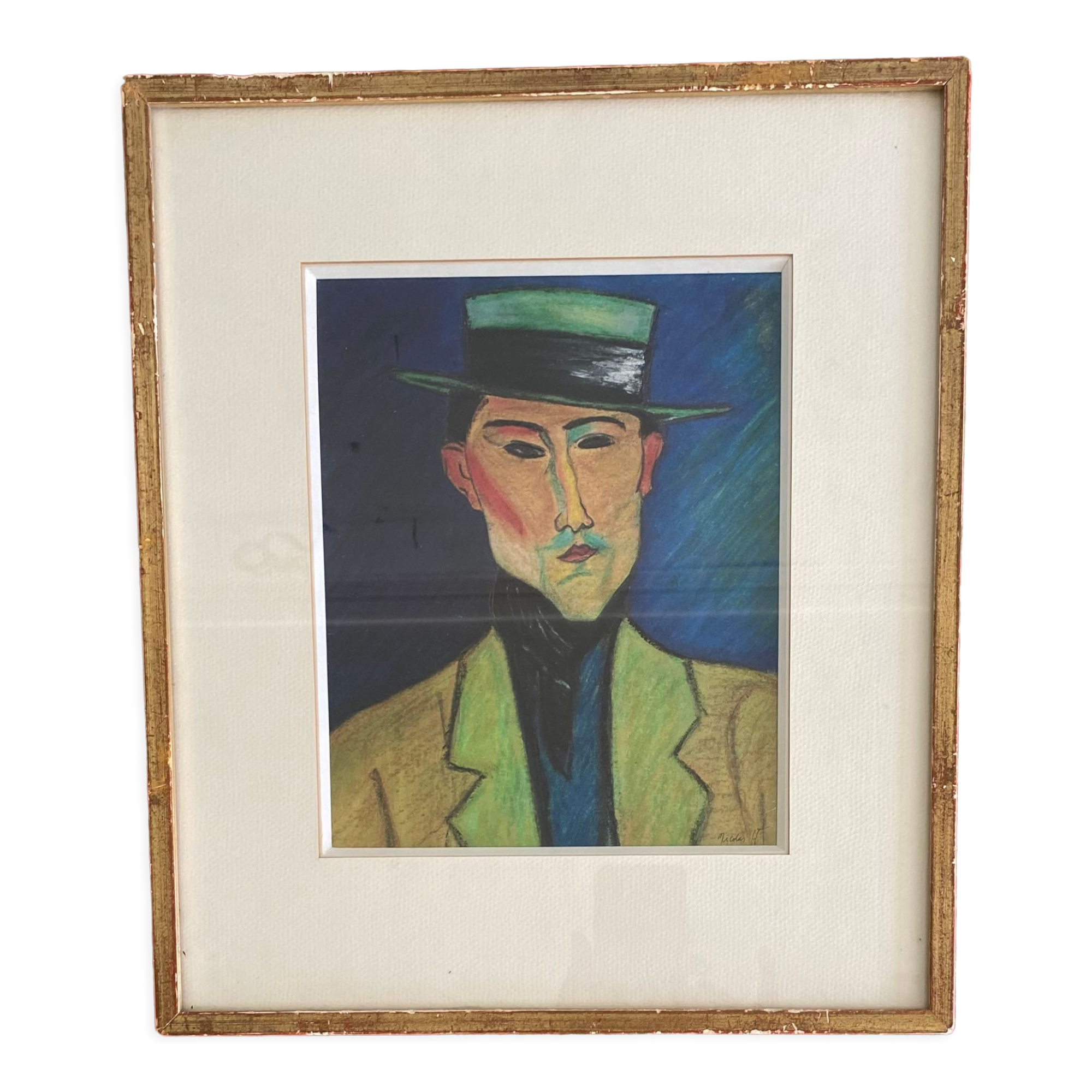 Frame with mat poster glazed