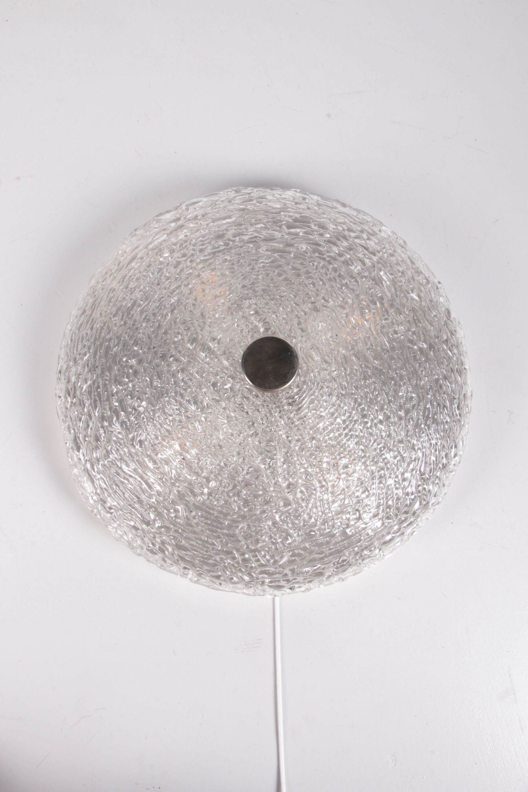 Vintage ceiling lamp with chrome and murano glass, 1960s