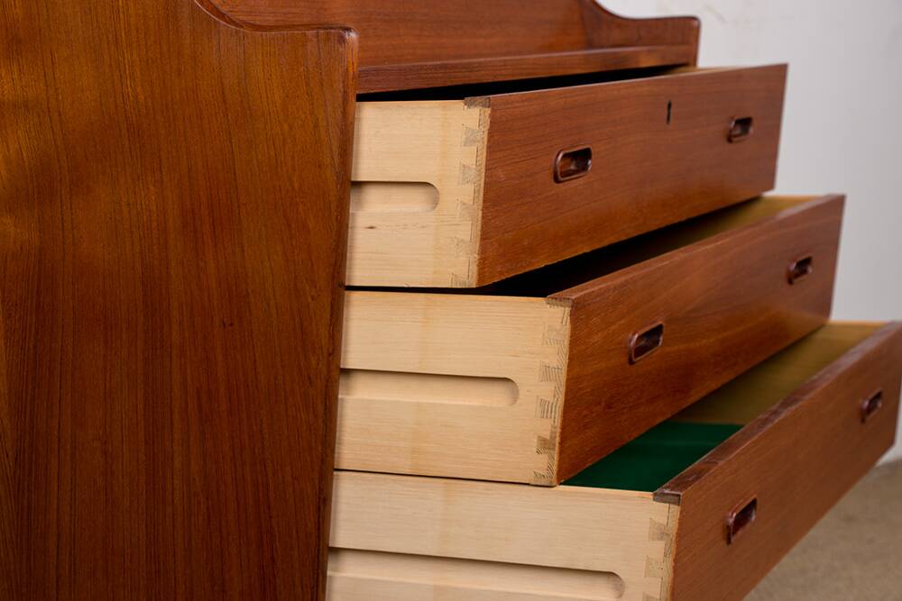 Danish Teak Secretary Desk Model 37 by Arne Wahl Iversen for Vinde Mobelfabrik 1960.