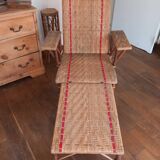 Chaise longue en rotin