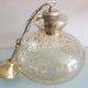 Suspension globe en verre bullé ambré et pailleté /vintage années 60-70