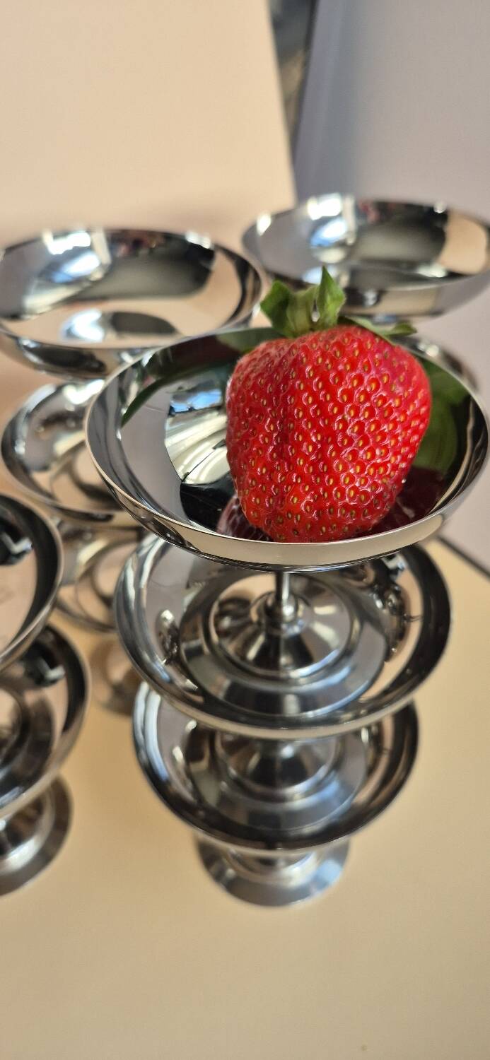 Set of 12 Vintage Stainless Steel Cups – 60s-70s