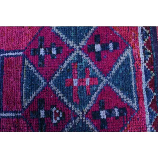 1970s vintage Turkish Oushak handmade wool runner 95x310