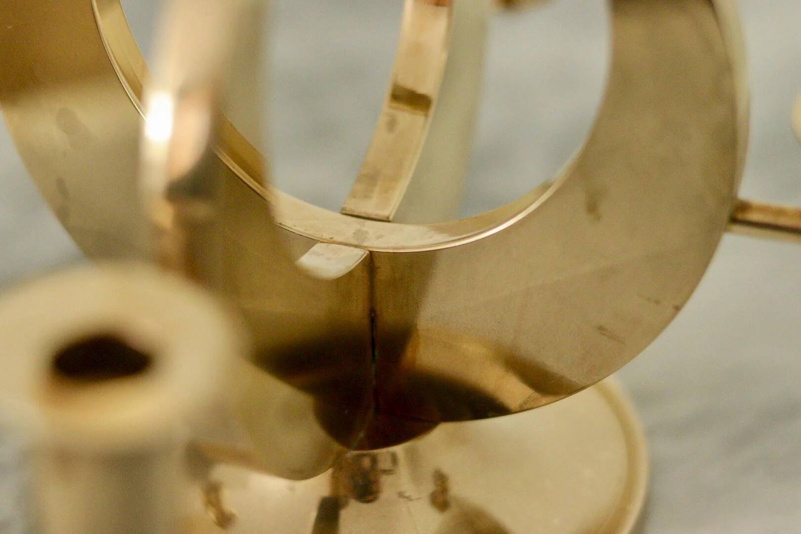 Candélabre suédois en laiton par Arthur Pe Kolbäck