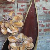 Lamp vintage leaves and flowers of dried banana 70's
