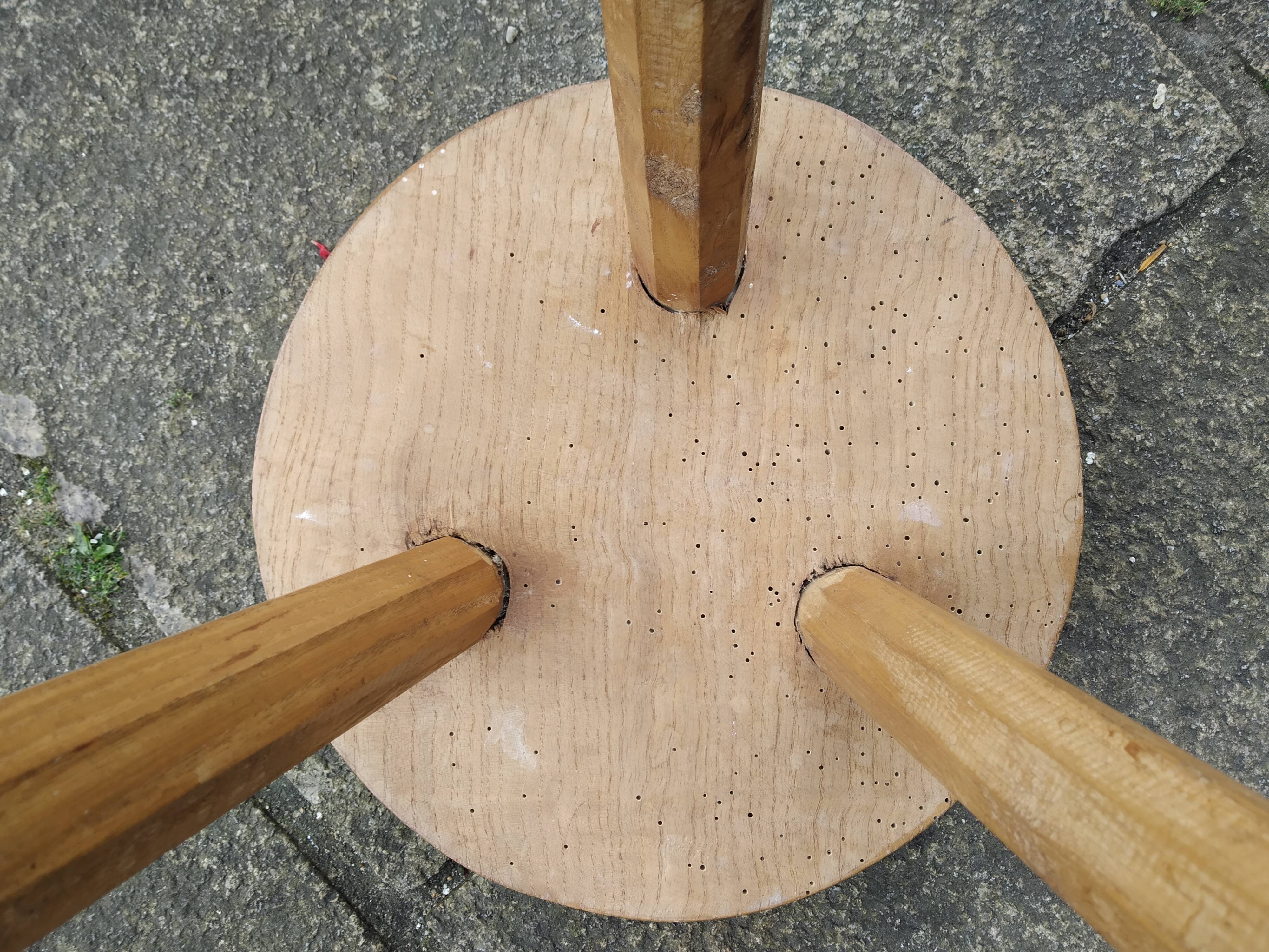 Pair of brutalist wood stools
