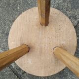 Pair of brutalist wood stools