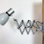 Industrial Grey Scissor Wall Lamp, 1960s