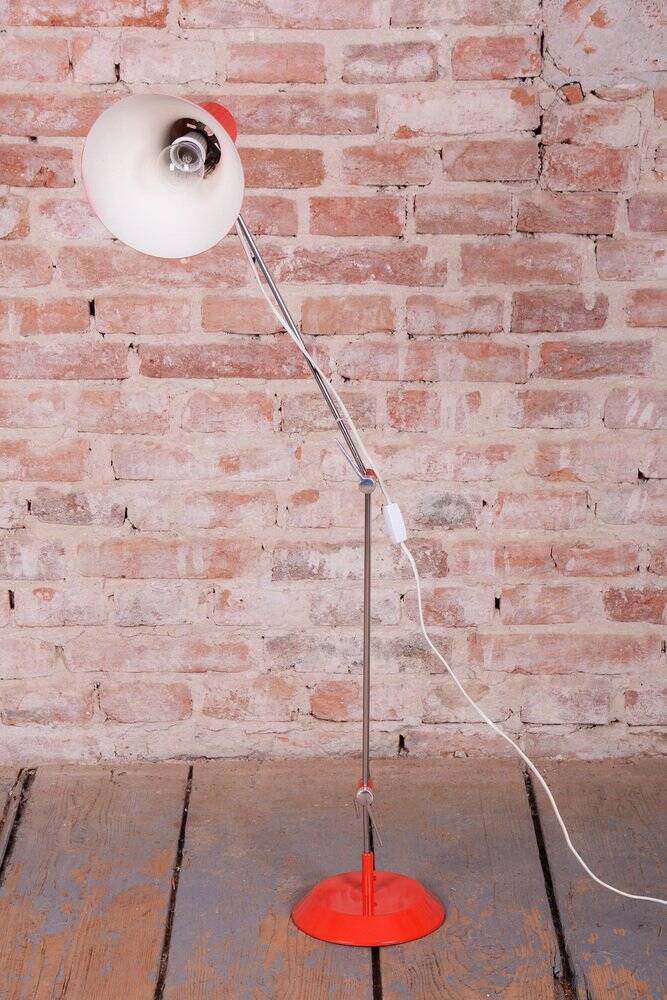 Mid-century chrome floor lamp by j. hůrka for napako, czech, 1950s