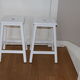 Tabouret bois années 50 blanc