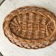 large oval rattan basket vintage 60s-70s