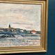 Original Swedish Oil on Panel – "Uppsala" by Gusten Widerbäck – Signed – Dated 1965 (on the back) – Framed – 38 × 43 cm