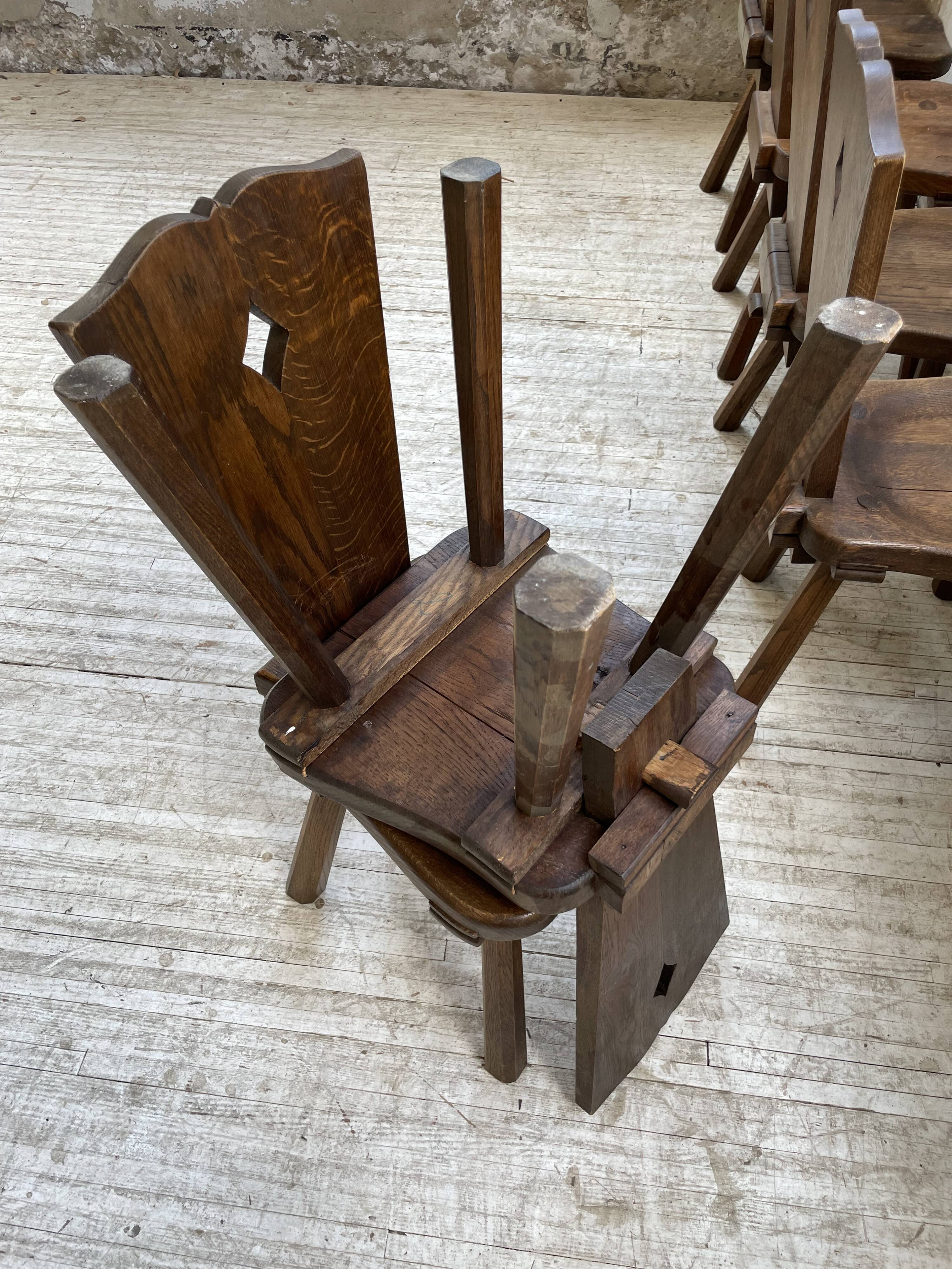 Chaises chêne massif chapo savoyarde art populaire