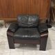 Pair of Scandinavian armchairs in leather and rosewood.