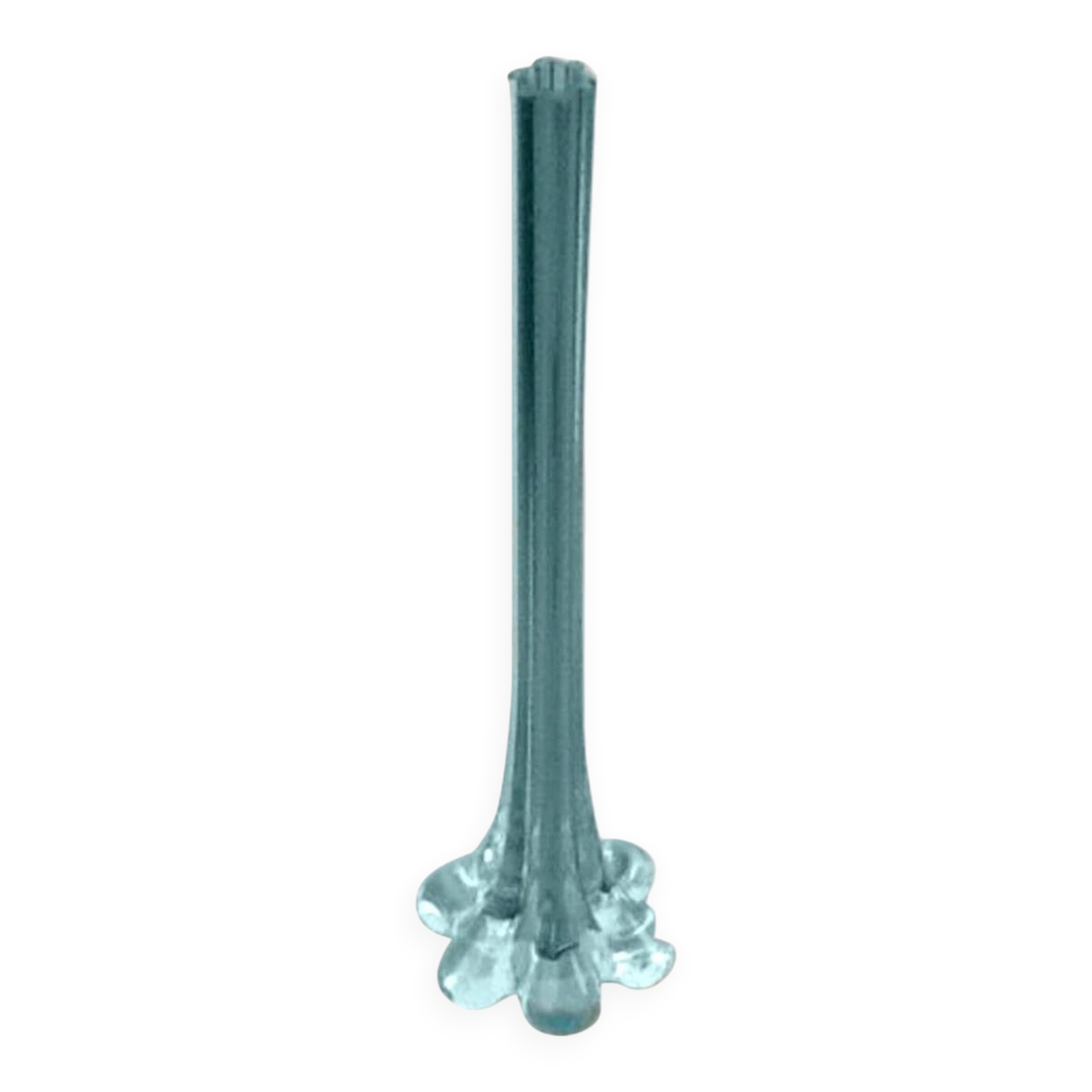 1970s Soliflore vase Transparent / turquoise glass