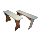 Pair of benches rustic early twentieth