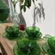 4 tasses en verre vert Vereco 1960