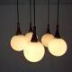 Danish Glass and Rosewood Cascade Ceiling Lamp, 1960s
