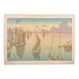 Lithograph by Henri Rivière The Sunset