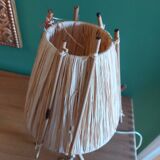 Vintage lamp with raffia lampshade