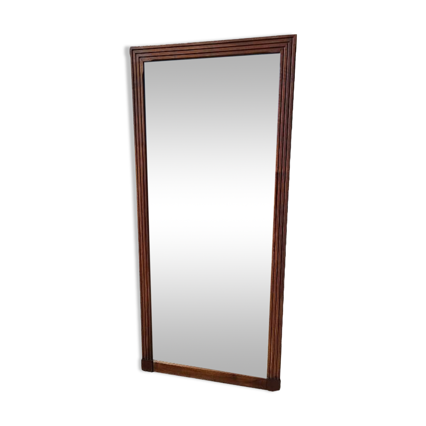 Large old mirror walnut wood frame