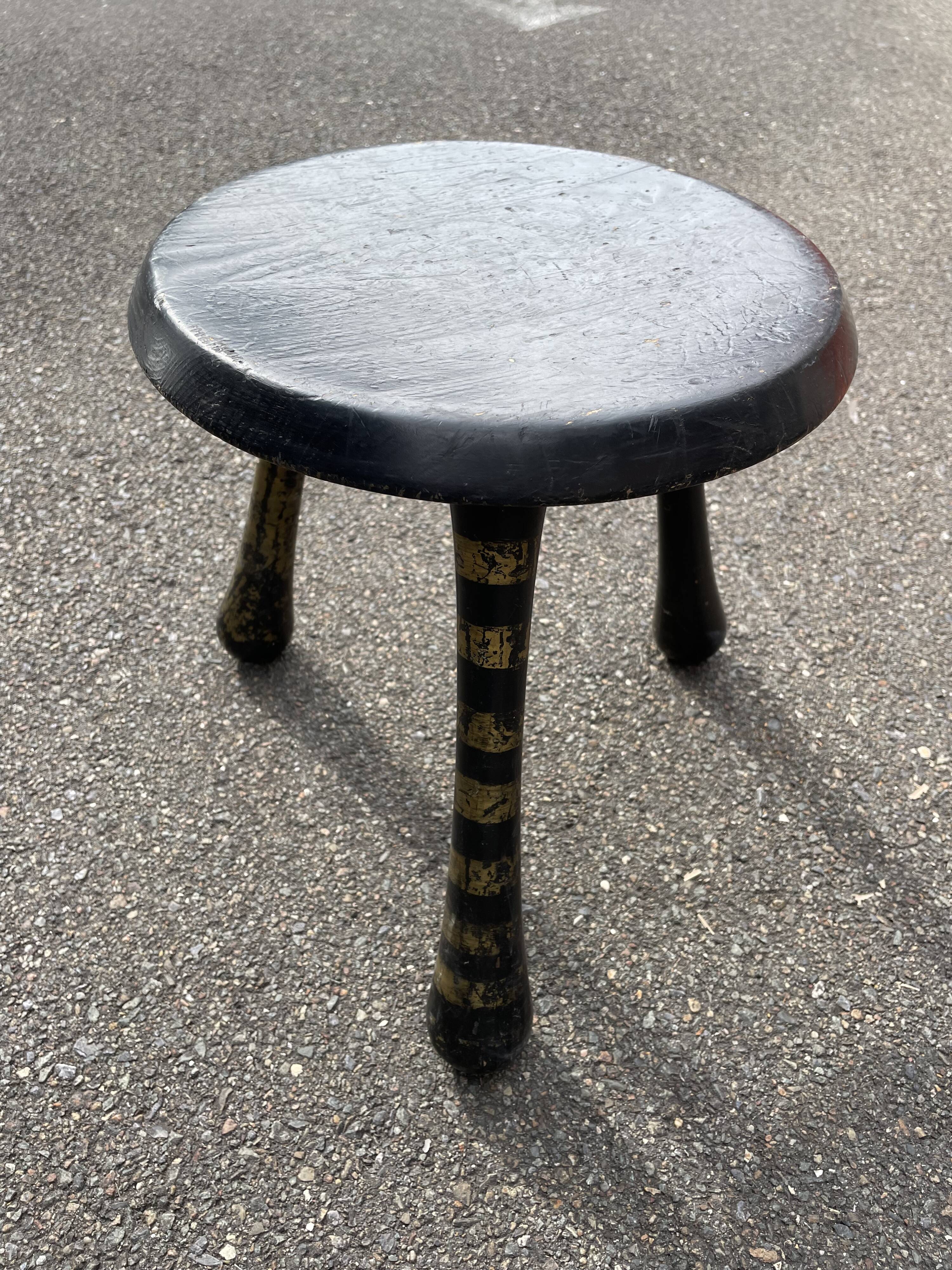Original Ingvar Kamprad Habitat Tabouret noir et or 2 Pièces