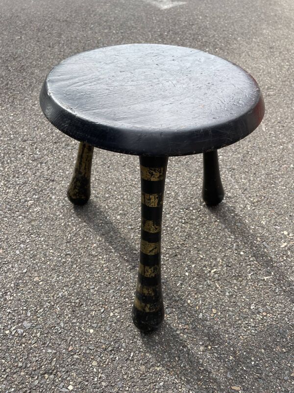 Original Ingvar Kamprad Habitat Tabouret noir et or 2 Pièces