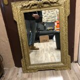 Old mirror gilded pediment 102 x 66 cm