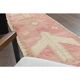 Vintage Turkish Oushak handmade wool cotton pink runner rug 83x310