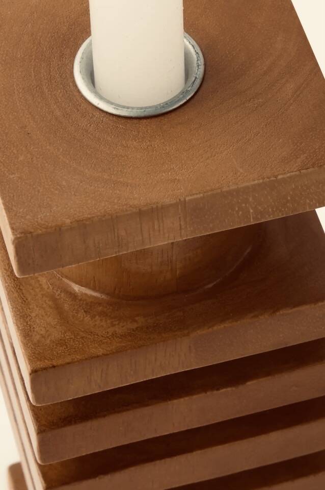 Mango wood candlestick