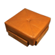 Stool / Ottoman Scandinavian leather & wood 1960