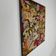 Original French hand-embroidered textile – Griffin & floral design – c.1930–1940