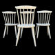 Série de 4 chaises vintage en bois massif style Scandinave