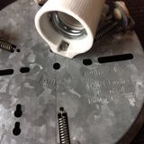 Round ceiling light in white opaline vintage 60s-70s