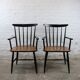 Pair of vintage Scandinavian-style bridge armchairs