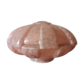 Large art deco globe pink speckled glass