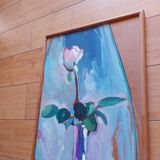 Peinture , huile sur bois , bouquer de fleurs signé Pascal Louvet