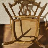 Pair of chairs with a golden lyre