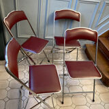 4 vintage folding chairs in chrome