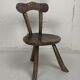 Brutalist Wabi Sabi milking chair, France ca 1950