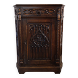 19th century carved walnut gothic storage unit