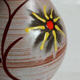 German ceramic vase west-germany with two flowers model n°1256