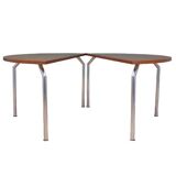 Teak half round table, Danish design, 1970s, manufacturer: Bent Krogh