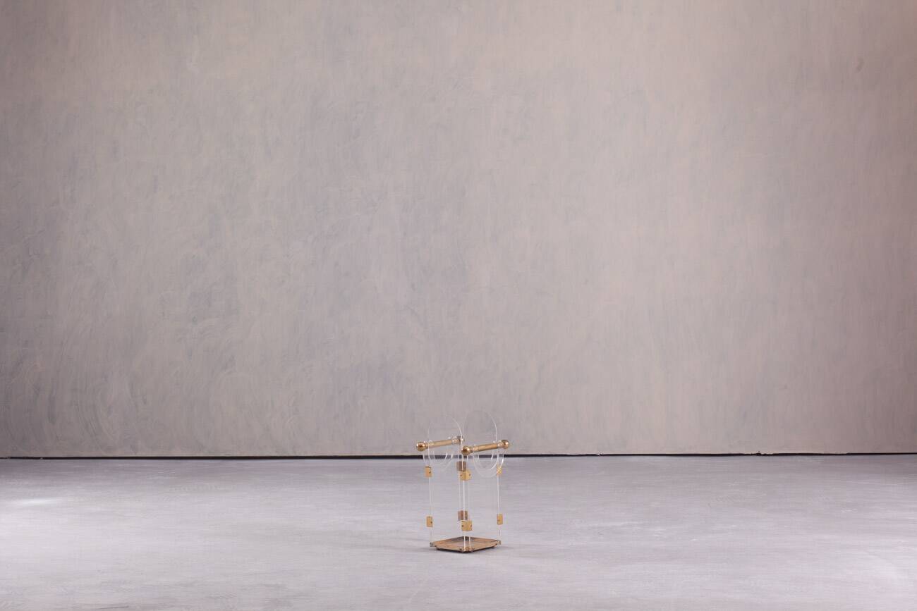 Vintage Fontana Arte acrylic and brass umbrella stand, Italy 1970s